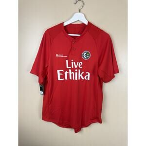 Ethika Live Ethika 2 Button Soccer Jersey Red Size Medium NWT